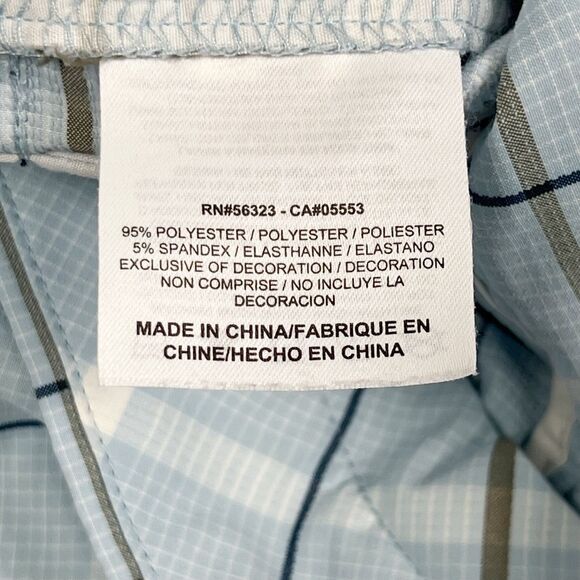 Nike Golf Shorts Men’s 34 Blue Gray Plaid Flat Front 12” Inseam Mid Rise - Picture 9 of 11